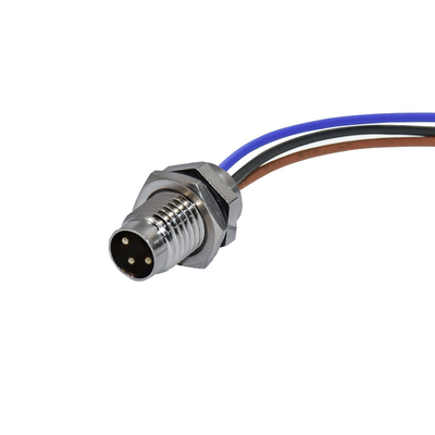 IP67 5A M8 Waterproof Connector 2 - 19 Pins 24-20AWG Phosphor Bronze Connector Terminal