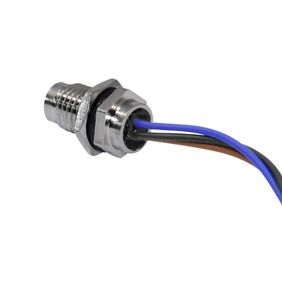 IP67 5A M8 Waterproof Connector 2 - 19 Pins 24-20AWG Phosphor Bronze Connector Terminal