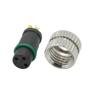 Nickel Plated M8 4PIN Connector 5A Current Rating Temperature Range -40℃~+105℃