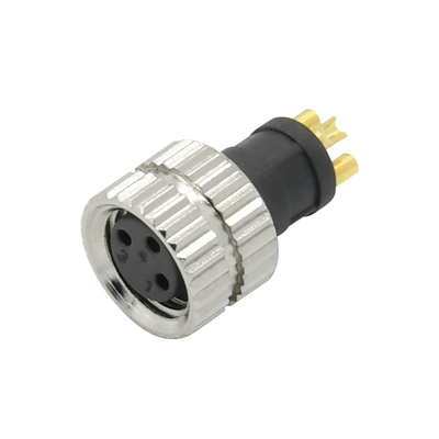 Nickel Plated M8 4PIN Connector 5A Current Rating Temperature Range -40℃~+105℃