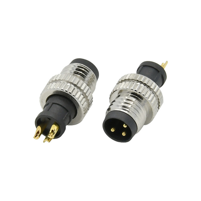 Nickel Plated M8 4PIN Connector 5A Current Rating Temperature Range -40℃~+105℃