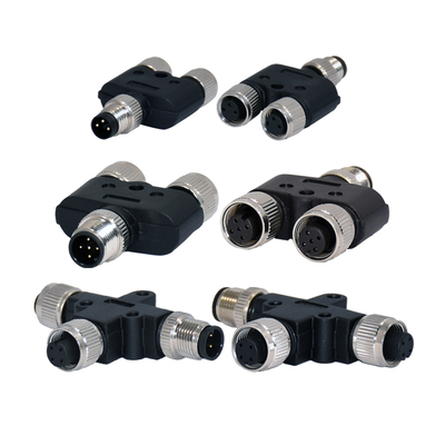 IP68 / IP67 M12 Waterproof Connector Elbow/Straight PVC / PUR Cable Connector