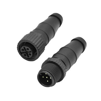 A B C D Coded 3 5 8 12pin M12 Sensor Connector Male / Female Straight / Right Angle Shield