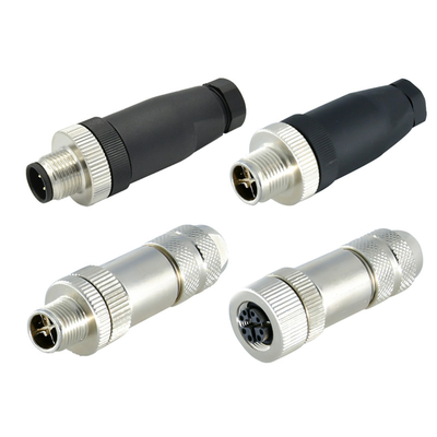 A B C D Coded 3 5 8 12pin M12 Sensor Connector Male / Female Straight / Right Angle Shield