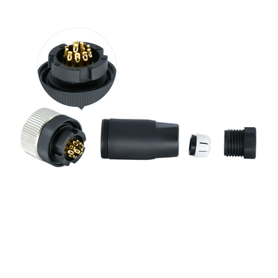 A B C D Coded 3 5 8 12pin M12 Sensor Connector Male / Female Straight / Right Angle Shield