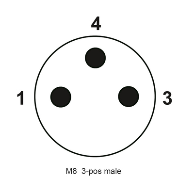 Male M16 Circular Connector Temperature Range -20°C To 85°C 4 Contacts