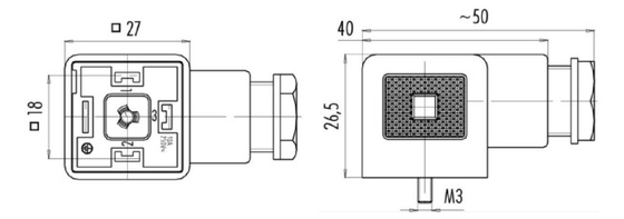 1/4 Threaded Solenoid Electrical Connector For Industrial