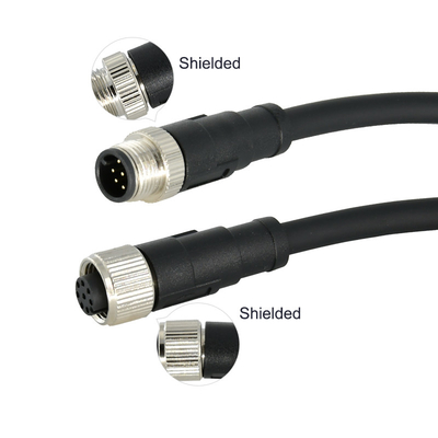 M12 Connector with 8-Pin Waterproof Molded Plug Cable Type Product