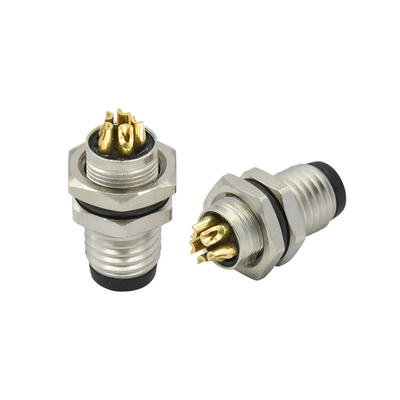 Brass Contacts and 4A Rated Current M8 Waterproof Connector for Industrial Automation