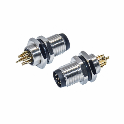 Brass Contacts and 4A Rated Current M8 Waterproof Connector for Industrial Automation