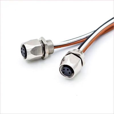 Brass Contacts and 4A Rated Current M8 Waterproof Connector for Industrial Automation