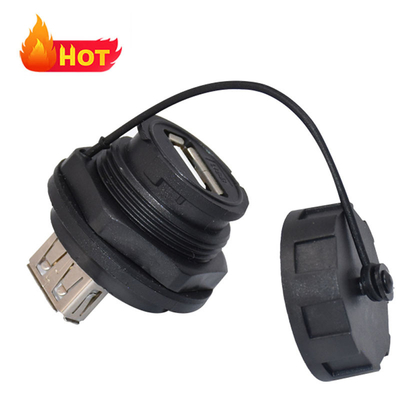 Female Micro USB Jack Waterproof USB C Cable in Black Color