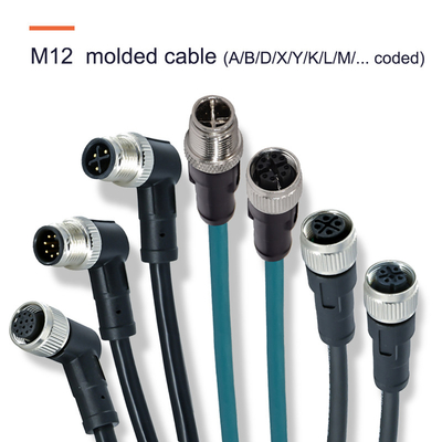 Pa66 gf20% Insert Material IP67 Waterproof M8 M12 Connectors for Heavy Duty Equipment