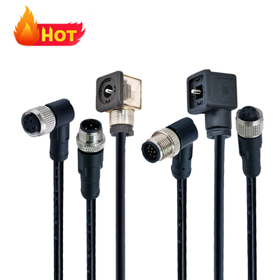 M12 to Solenoid Valve Connector Waterproof IP67 DIN 43650 A B C Type