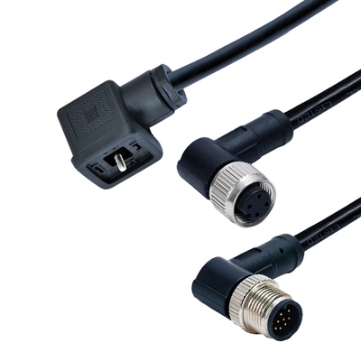 M12 to Solenoid Valve Connector Waterproof IP67 DIN 43650 A B C Type
