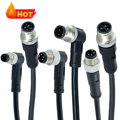 M12 Male to M8 Male Waterproof Connector IP67 IP68 Brass Contacts