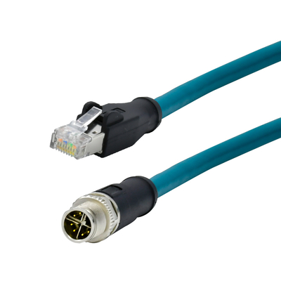 M12 X Code to RJ45 Cat6 Adapter 10Gbps Waterproof IP67