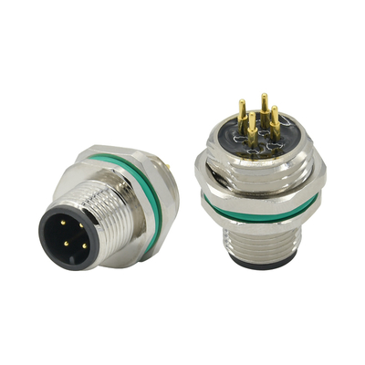 Rigoal M12 8-Pin IP67 Waterproof Connector Male Female Panel Mount