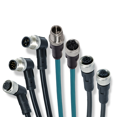 M12 Waterproof Connector IP67 IP68 Male Female 3-24 Pin DIN IEC61076