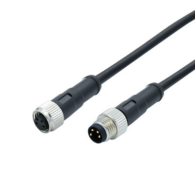 M8 Waterproof Connector with PA66+GF20% Insert 3A-5A Rated Current IEC61076-2-101 Standard