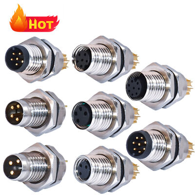 Rigoal IP67/IP68 M8 Waterproof Circular Connector with 250V Rated Voltage and Brass Gold Plated Contacts