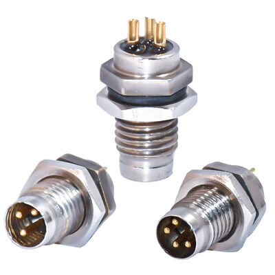 Rigoal IP67/IP68 M8 Waterproof Circular Connector with 250V Rated Voltage and Brass Gold Plated Contacts