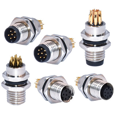 Rigoal IP67/IP68 M8 Waterproof Circular Connector with 250V Rated Voltage and Brass Gold Plated Contacts