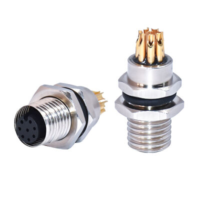 Rigoal IP67/IP68 M8 Waterproof Circular Connector with 250V Rated Voltage and Brass Gold Plated Contacts