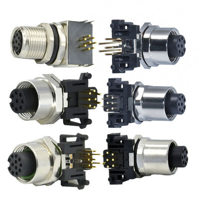 M8 Waterproof Circular Connector with IP67/IP68 Rating 3-8 Pin Panel Mount for 30-60V Applications