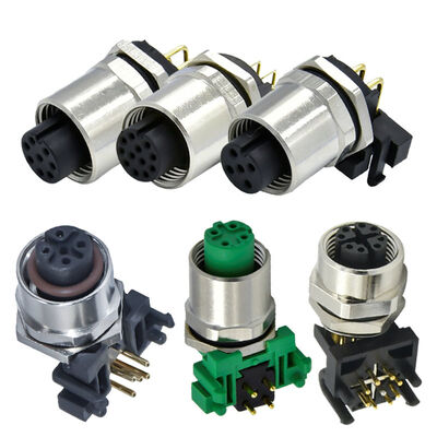 M8 Waterproof Circular Connector with IP67/IP68 Rating 3-8 Pin Panel Mount for 30-60V Applications