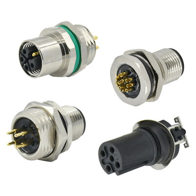 M8 Waterproof Circular Connector with IP67/IP68 Rating 3-8 Pin Panel Mount for 30-60V Applications