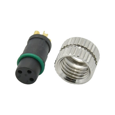 M8 Waterproof Circular Connector with IP67/IP68 Protection 3-8 Pin Configurations and PA66+GF Material for Industrial Sensors
