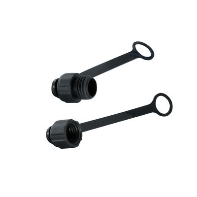 M8 Connector Dust Cover with Chain for Male Female Plug and Socket Protection Plastic Black Cover