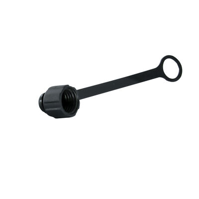 M8 Connector Dust Cover with Chain for Male Female Plug and Socket Protection Plastic Black Cover