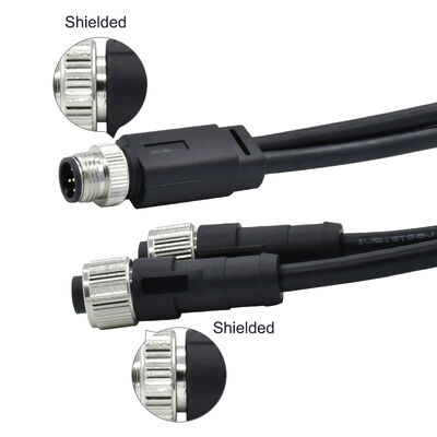 M8 4Pin Male Circular Sensor Connector Molded Y Type Splitter 26AWG x 4C PUR Cable Meet IP67 For Automotive Singnals