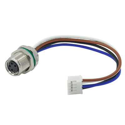 M8 a Coded 3 4 5 6 8 Pin Ip67 Waterproof Solder Type Front Panel Mount Connector With Wire