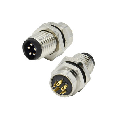 Waterproofing m8 receptacle 3 4 5 6 8 pins socket male female wall panel mount m8 metal connectors