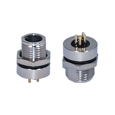 Waterproofing m8 receptacle 3 4 5 6 8 pins socket male female wall panel mount m8 metal connectors