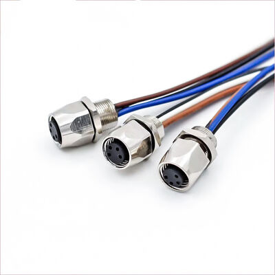 Waterproof M8 Panel Mount Connector 2 3 4 5 6 8 Pin Manufacture M8 M12 Cable Electric Wire Connector