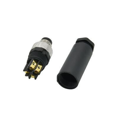 IP68 Waterproof M8 Male 4-Pin Assembly Connector Screw Locking for Automotive Use Customizable Supported
