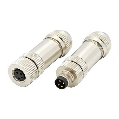 M8 Metal Fieldwire Screw Connected Shield 3Pin 4Hole IP67 Waterproof Cable Plug for Automotive Male Application