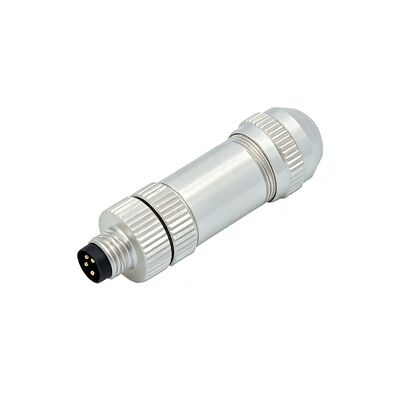 M8 Metal Fieldwire Screw Connected Shield 3Pin 4Hole IP67 Waterproof Cable Plug for Automotive Male Application