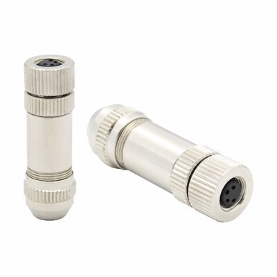 M8 Metal Fieldwire Screw Connected Shield 3Pin 4Hole IP67 Waterproof Cable Plug for Automotive Male Application