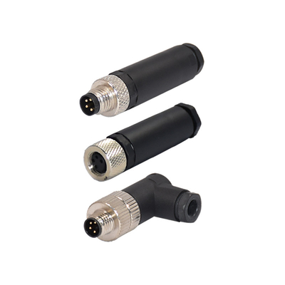 Waterproof M8 Assembly Female Connector, Straight M8 3pins 4pins Circular Connector