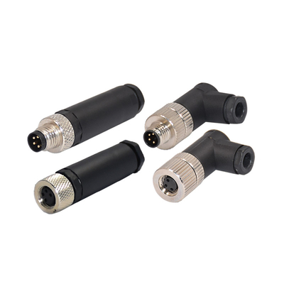 Waterproof M8 Assembly Female Connector, Straight M8 3pins 4pins Circular Connector