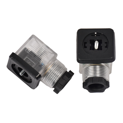 IP65 Solenoid Valve Connector 2 + PE / 3 + PE Pin PG7 PG9 Size Square LED Cable Connector