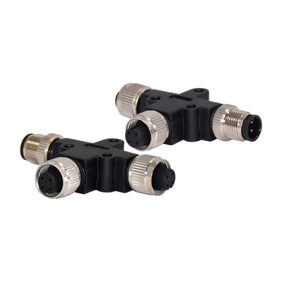 Rigoal 4pins M12 Waterproof Connector Female To Male T Type Cable Connector