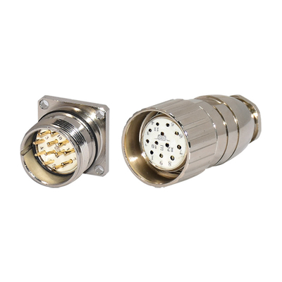Straight Circular Waterproof Metal Shielded Cable Connectors M23 12pins