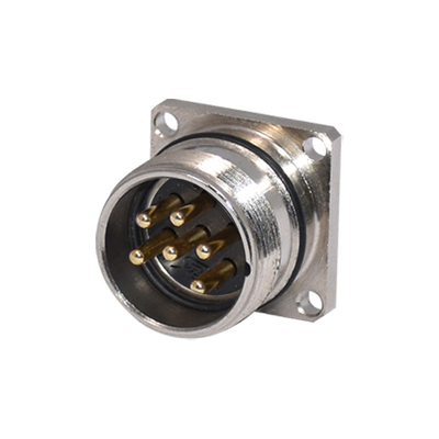 6P M23 Connector Male Square Flange Panel Mount Circular Connector