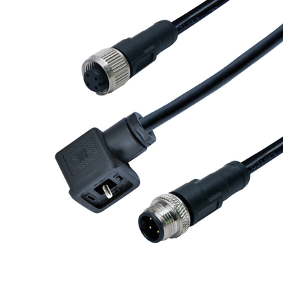 High Pressure Solenoid Valve Plug To M12 5pins Female Straight Connector IP67 IP68